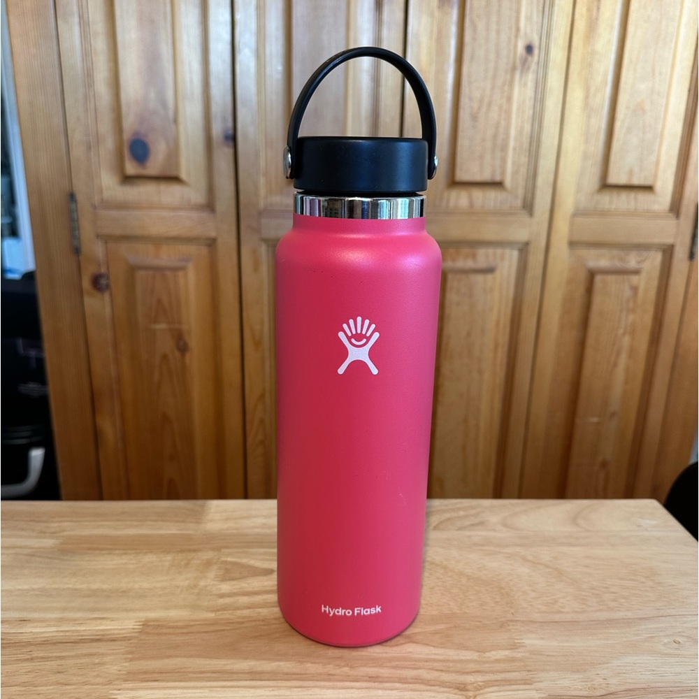 Red/orange Hydro flask wide mouth